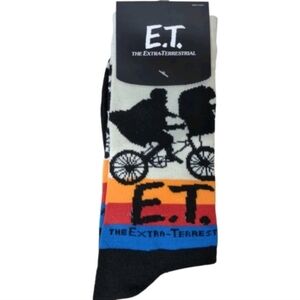 E.T. Men's Crew Socks Extra Terrestrial Alien Movie Novelty Socks